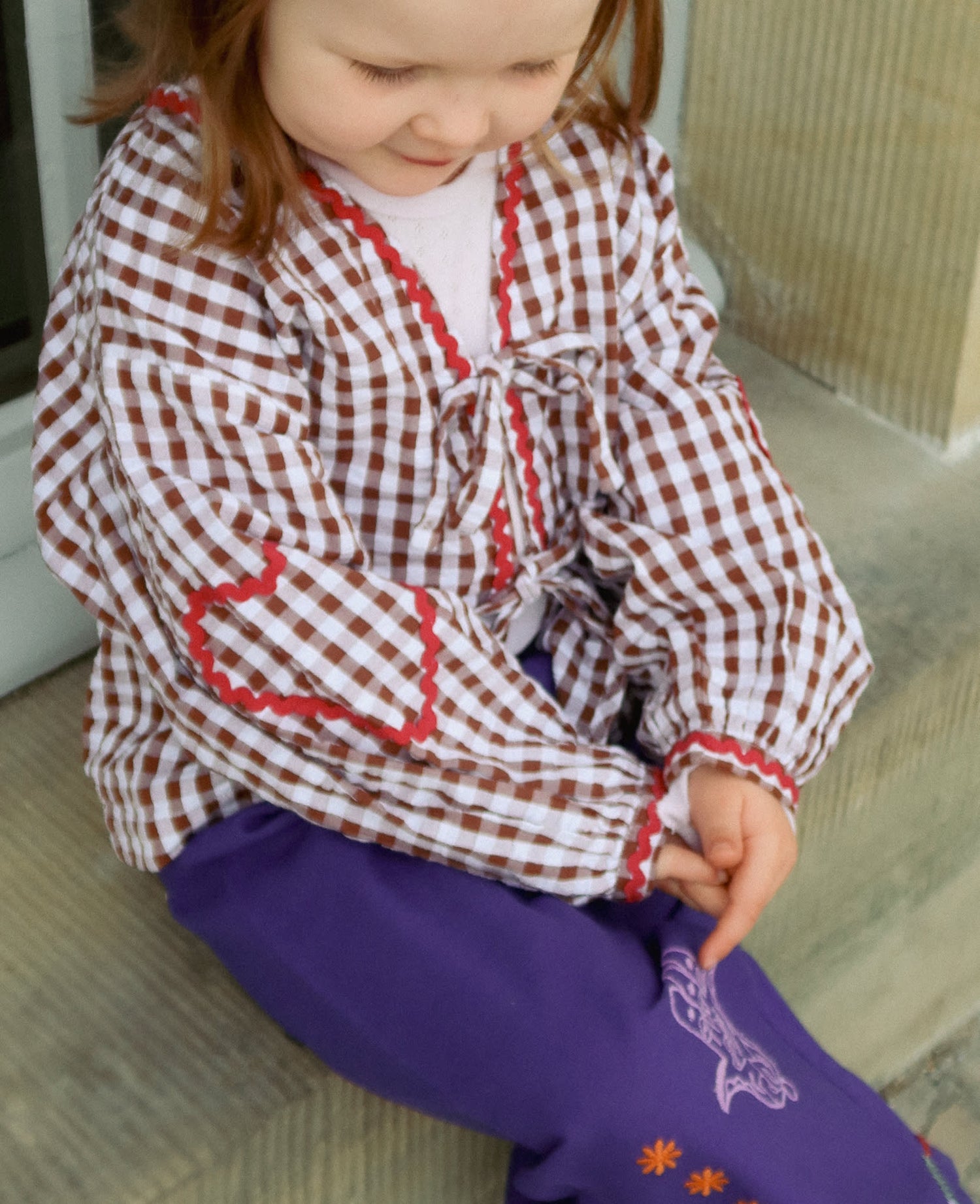 Astrid MINI Top - Brown Checks