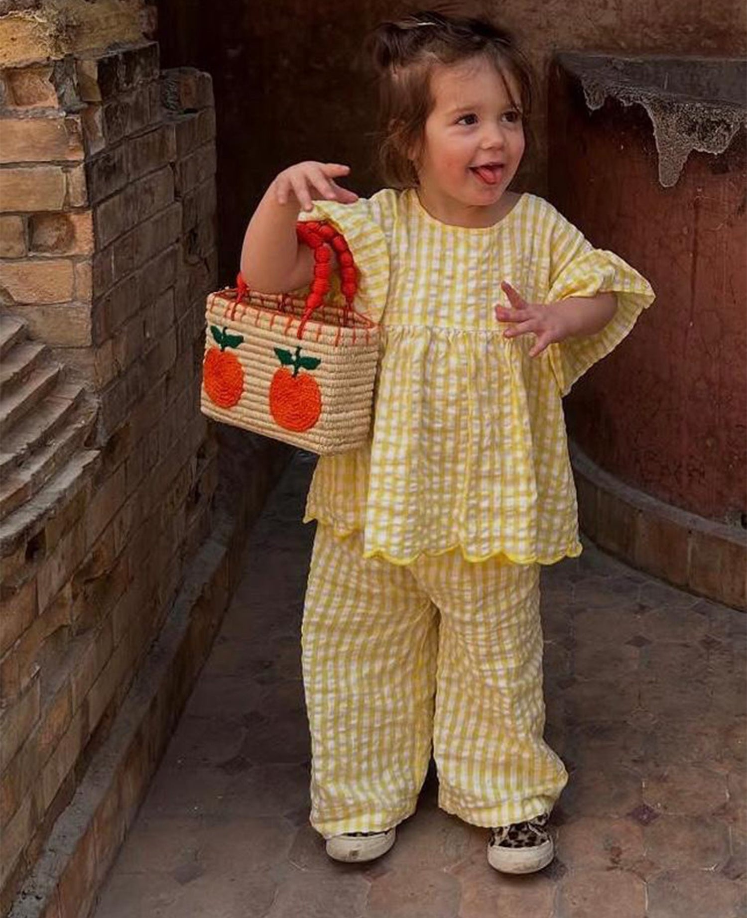 Charlene MINI Top - Yellow Checks
