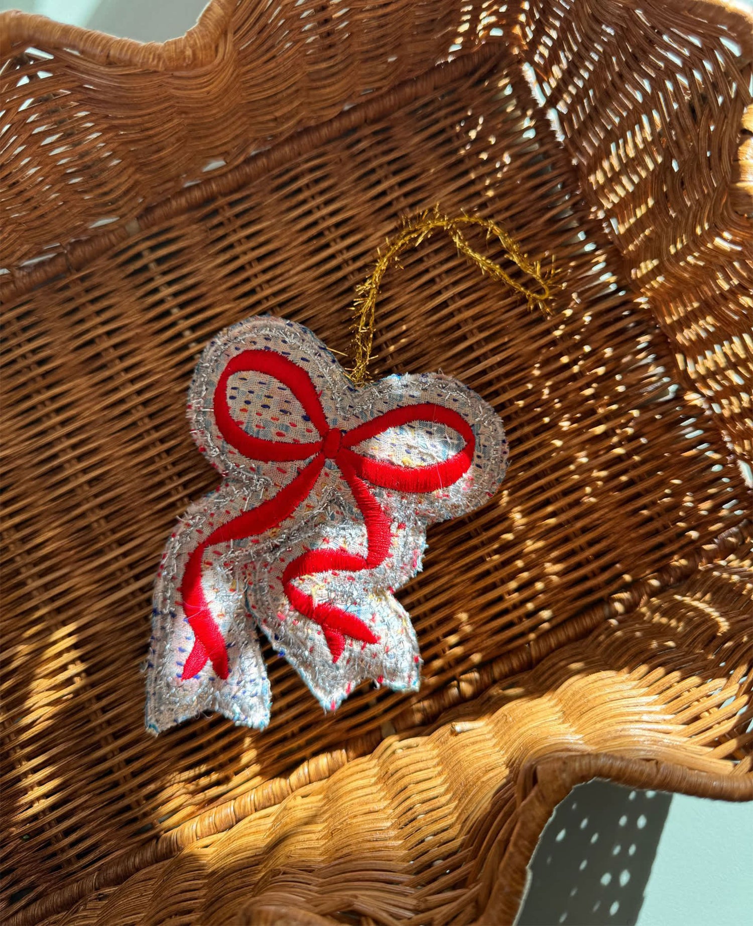 Christmas Kantha Bow Ornament - Assorted Colors