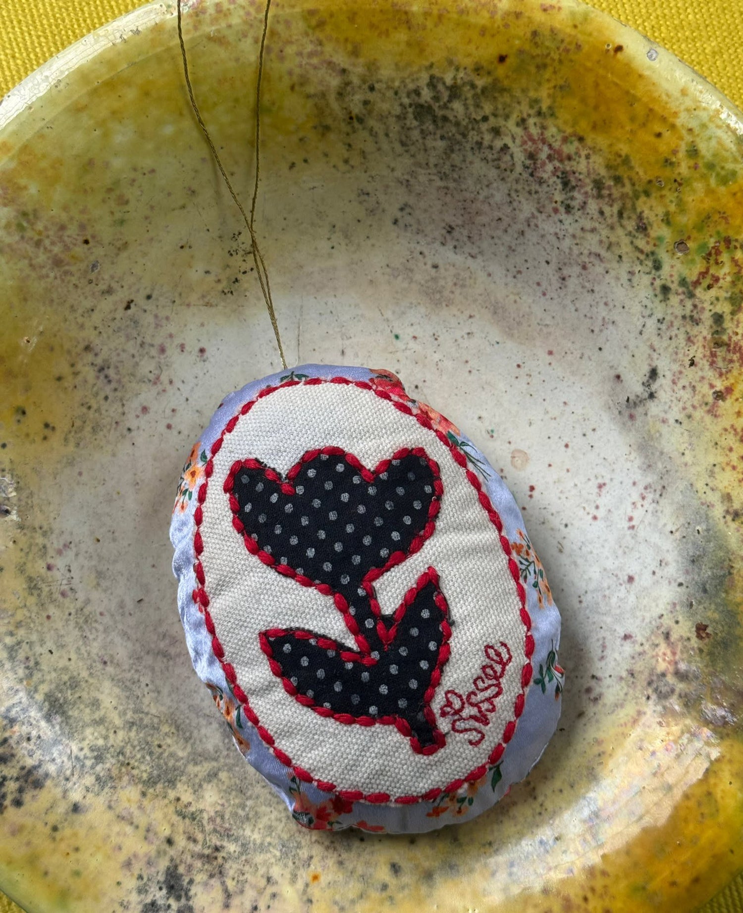 Vera Easter Egg Ornament - Purple Floral