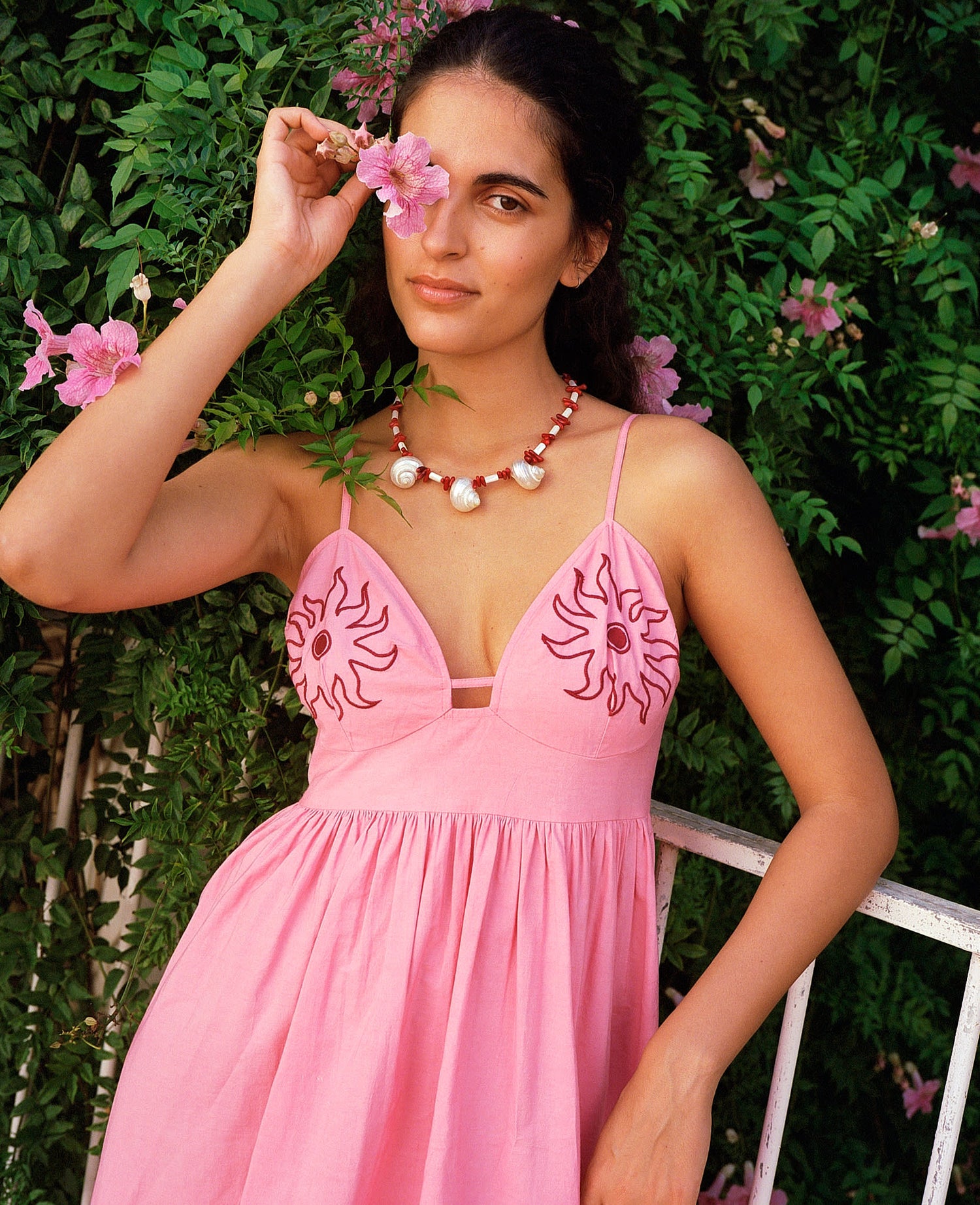 Geenie Strap Dress - Geranium Pink