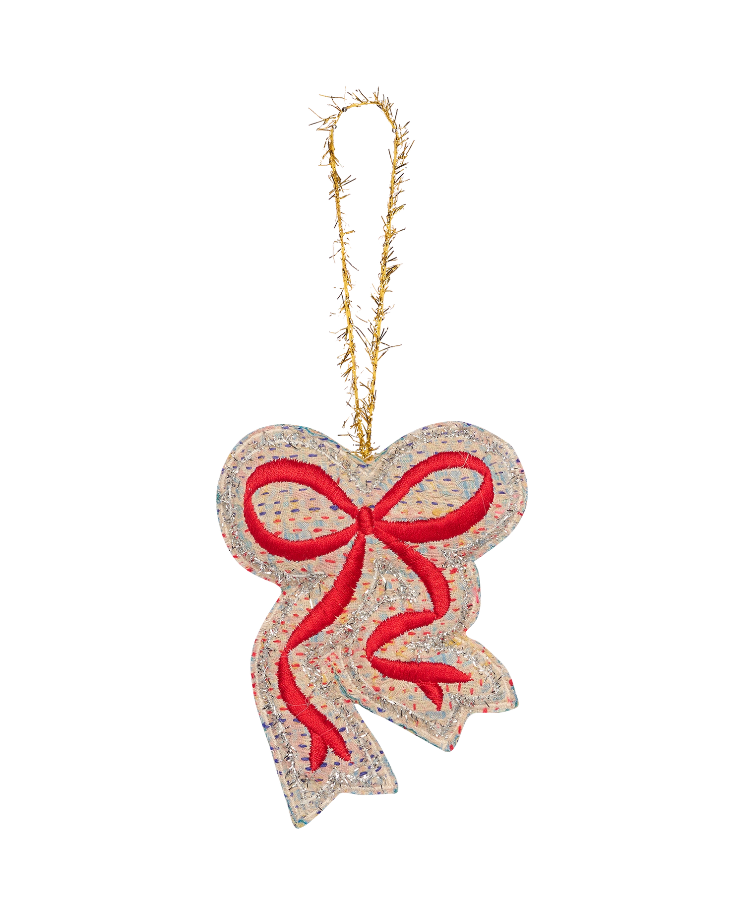 Christmas Kantha Bow Ornament - Assorted Colors