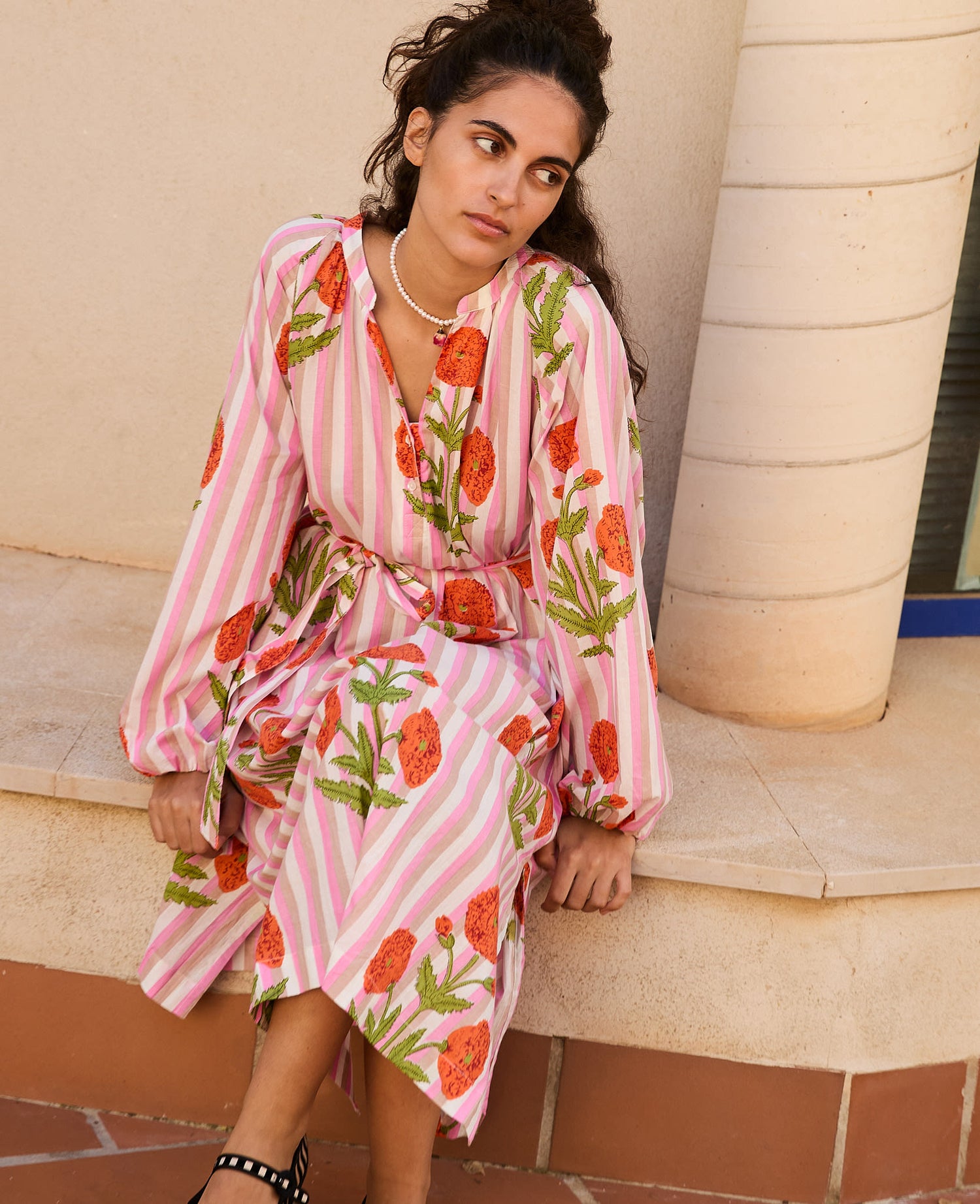 Lara Dress - Blush Mandarin