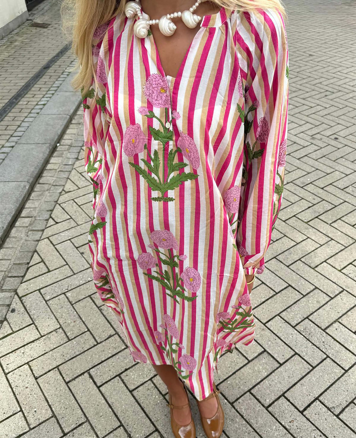 Lara Dress - Poppy Pink