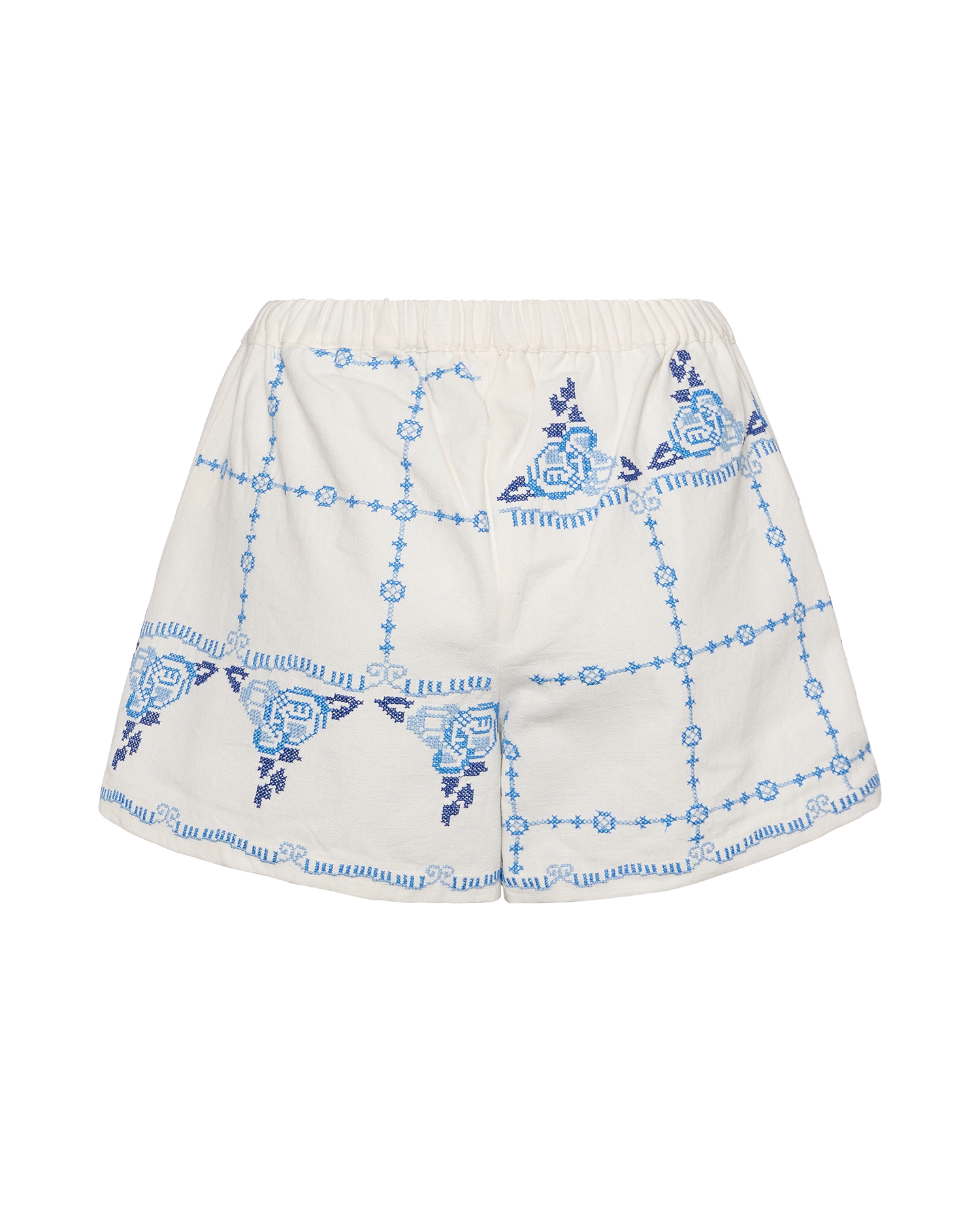 Myra Shorts - Ecru Blue