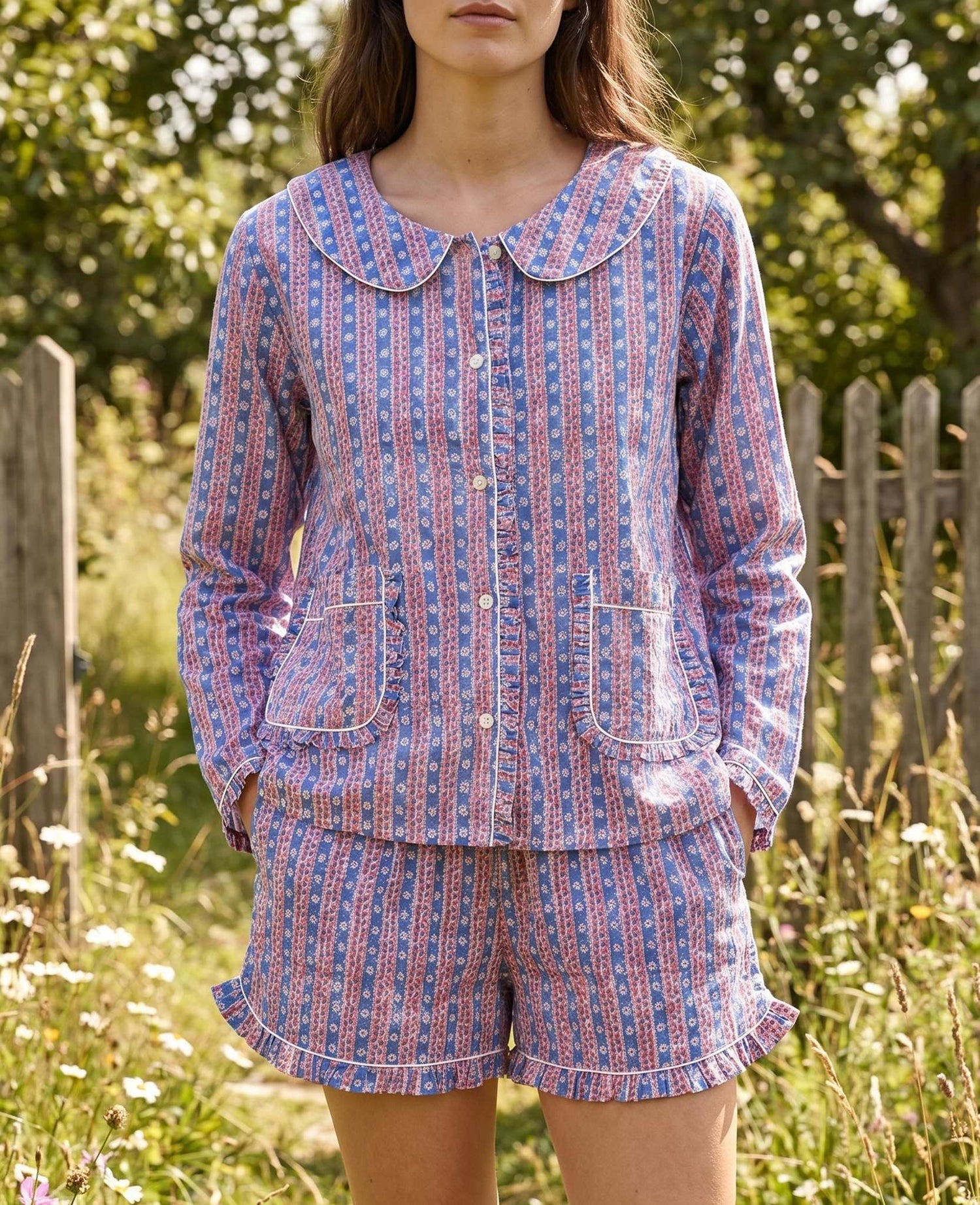 Nuvena Pyjamas Set - Blue Stripes