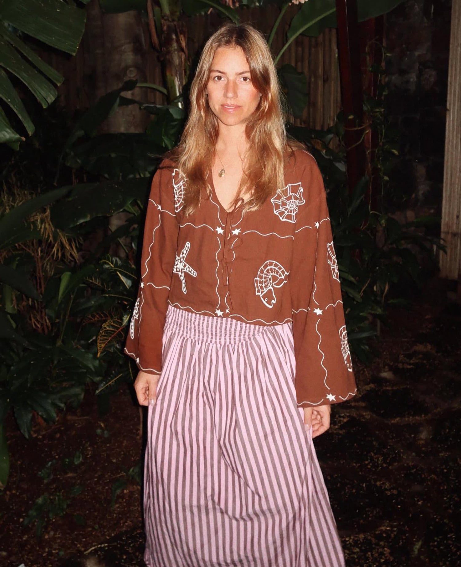 Seashell Top - Soft Brown