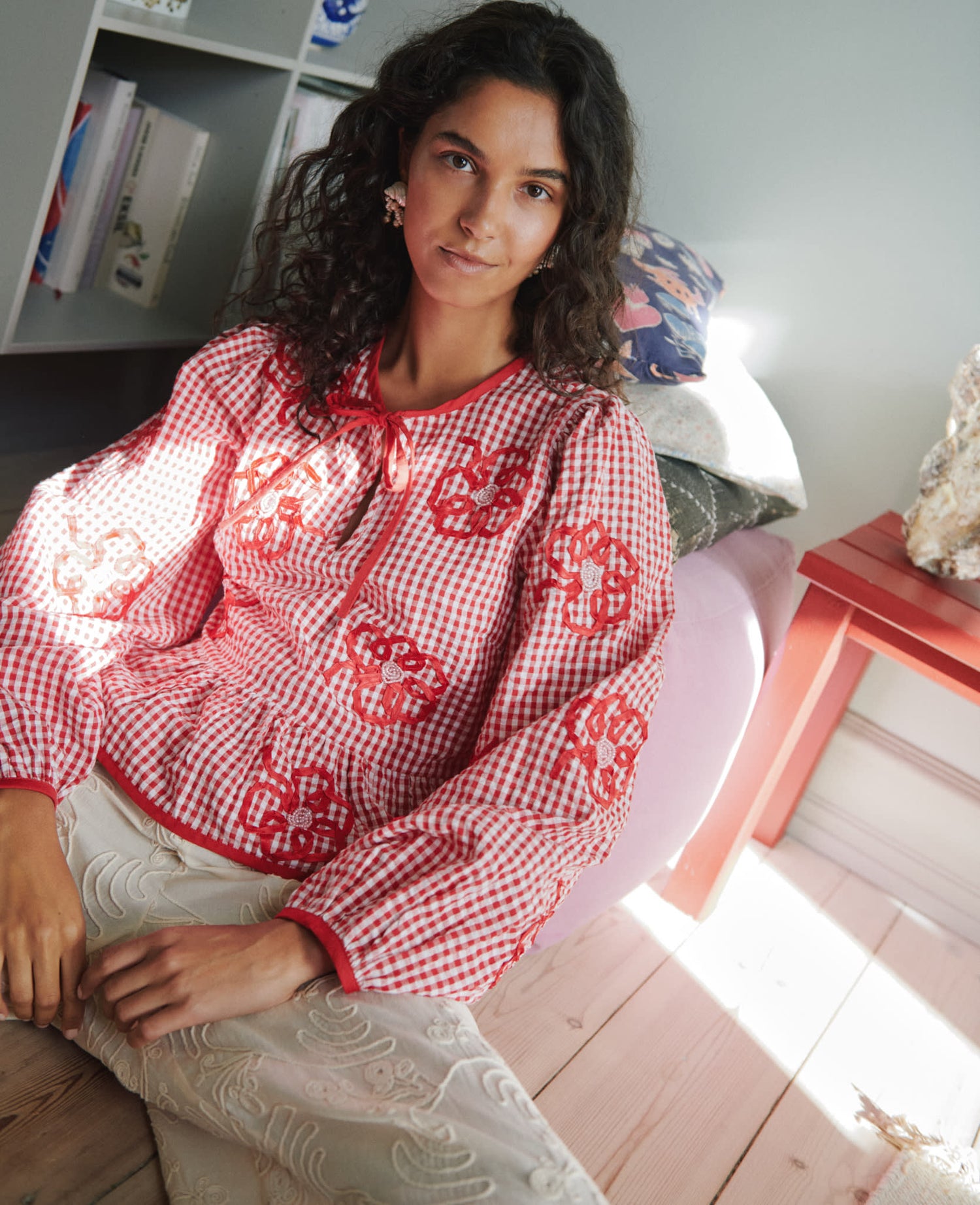 Sunny Top - Red Checks