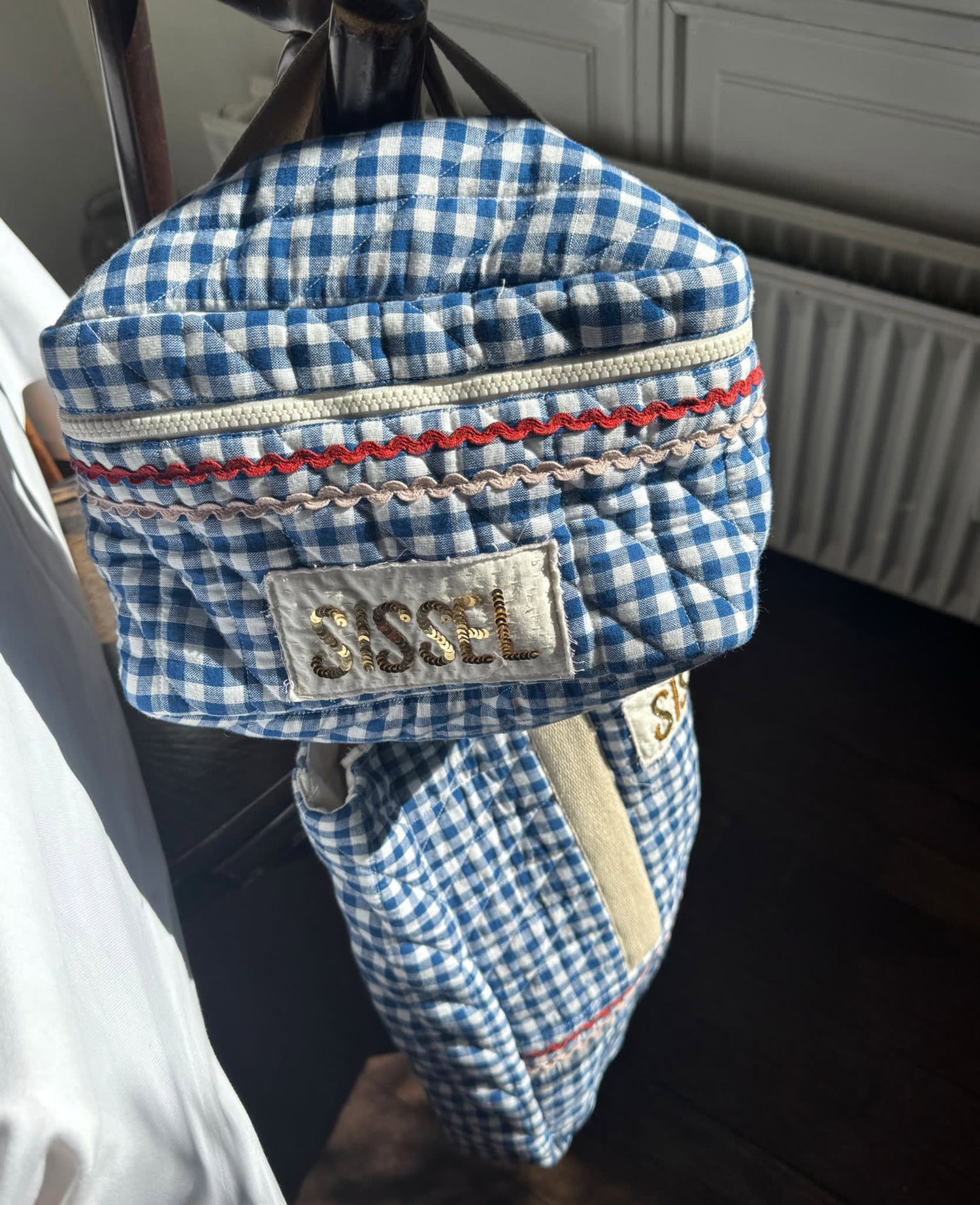 Sissel Bucket Bag - Blue Checks