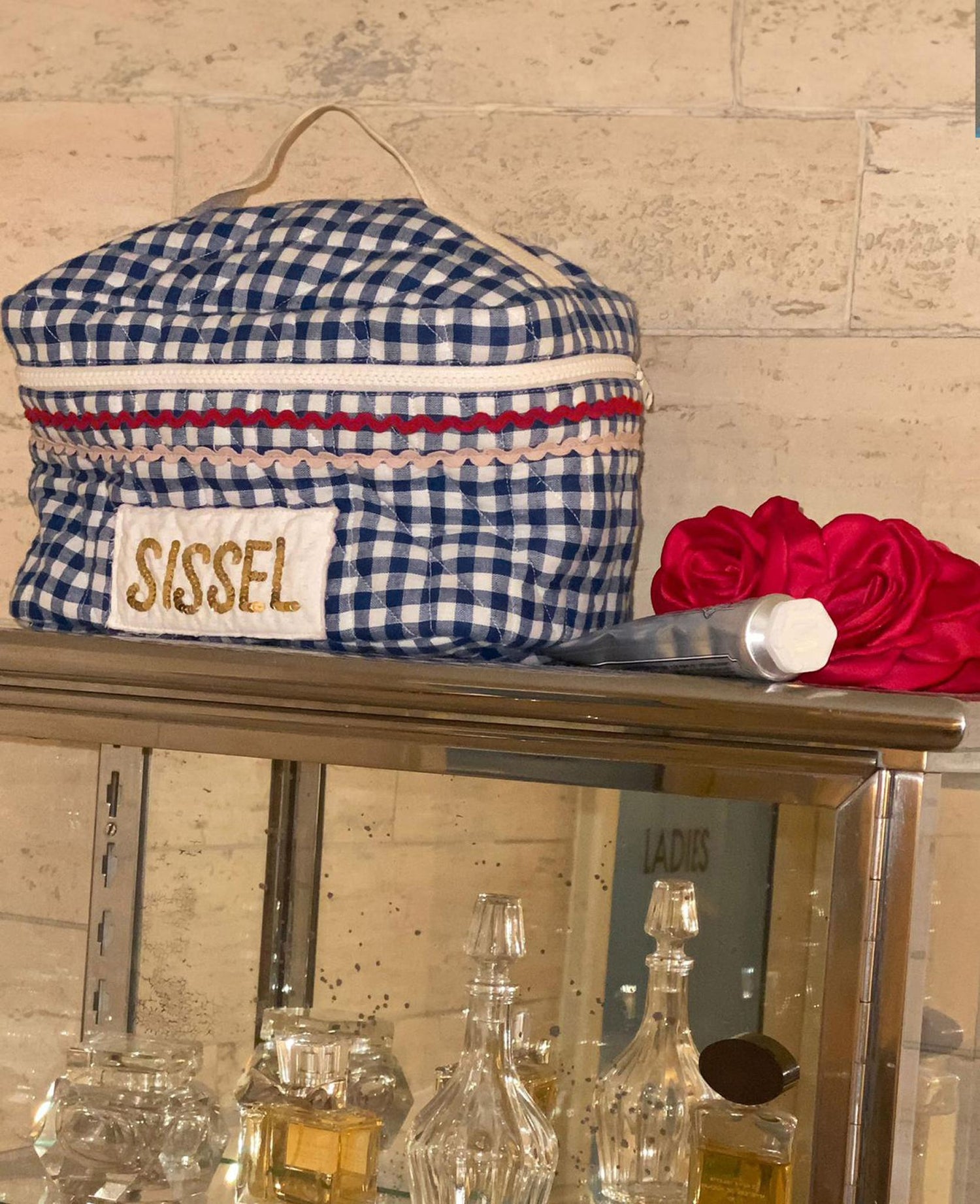 Sissel Bucket Bag - Blue Checks