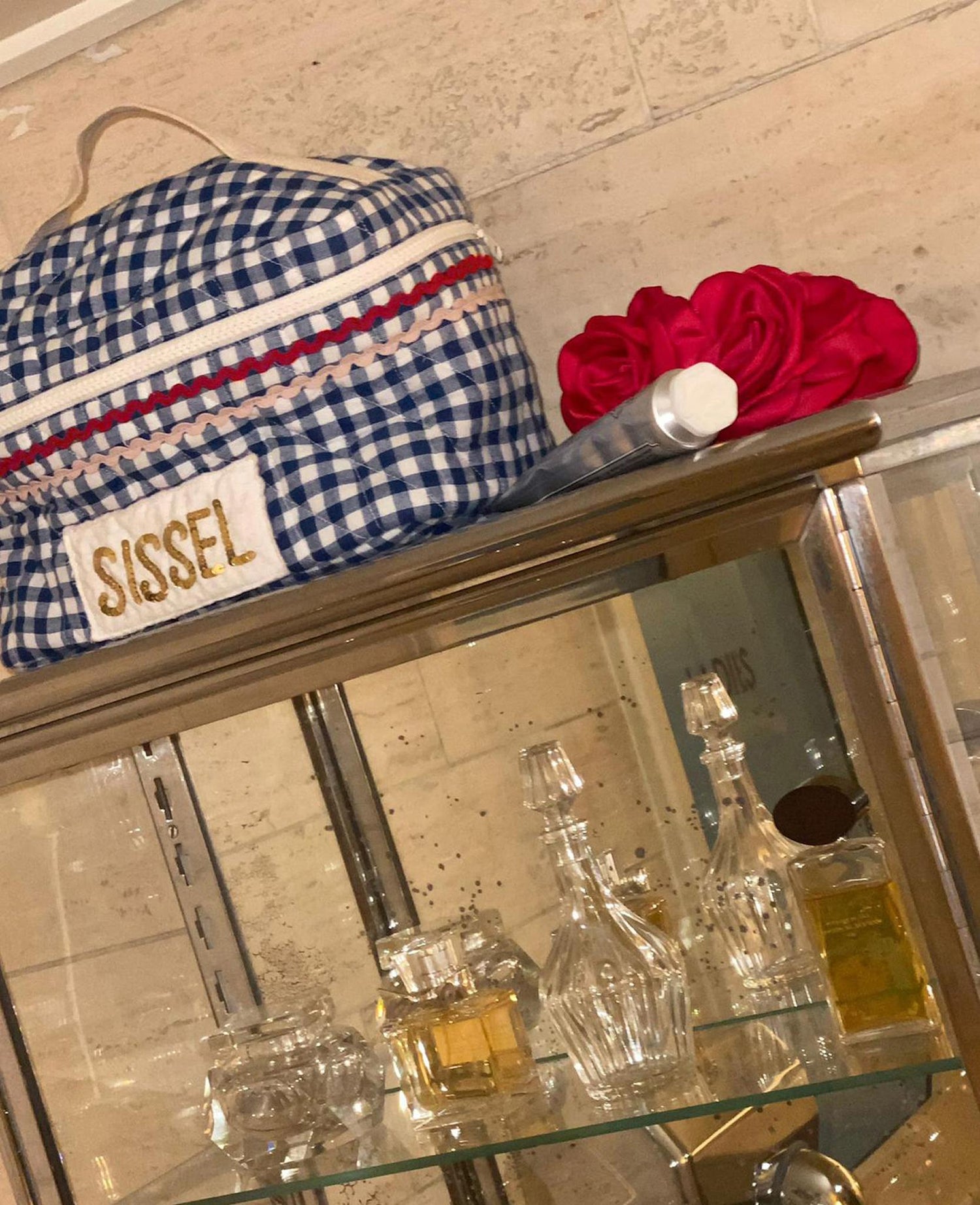 Sissel Bucket Bag - Blue Checks