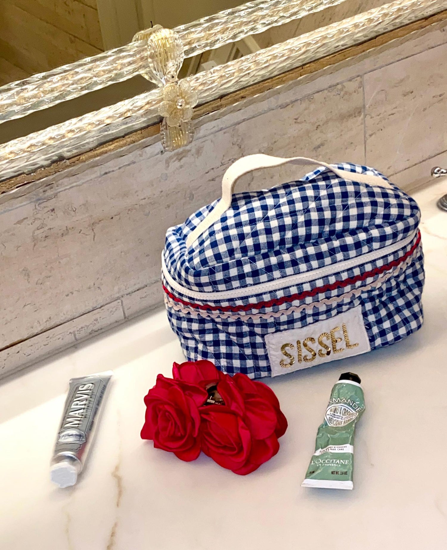 Sissel Bucket Bag - Blue Checks