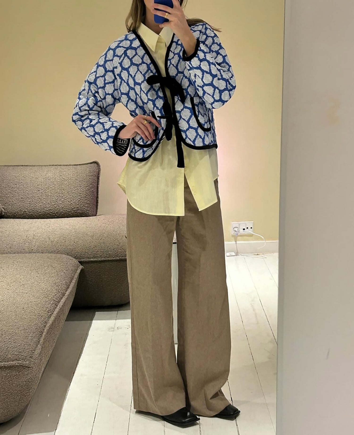 Suvanna Jacket - Blue Leaves