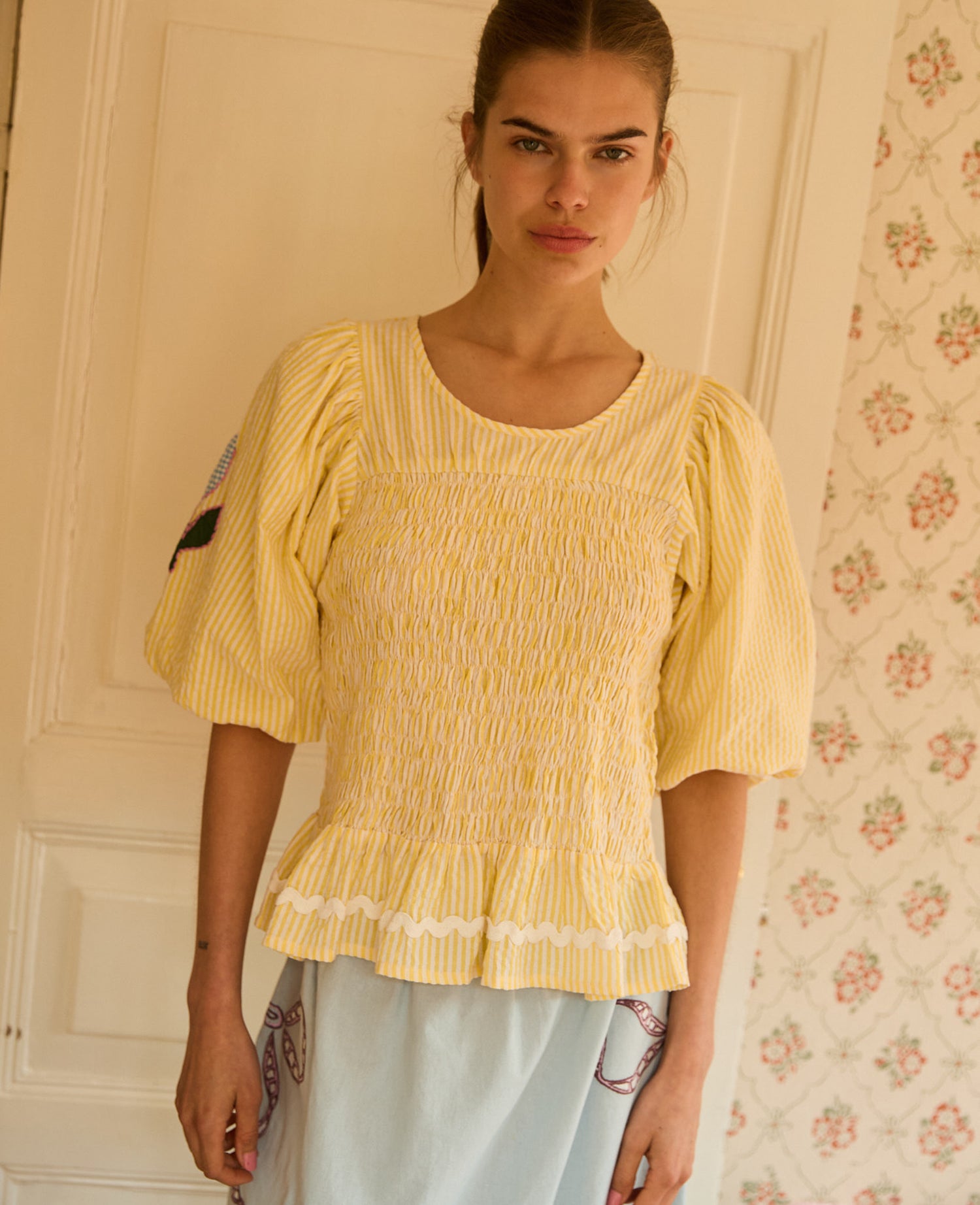 Svea Top - Yellow Stripes
