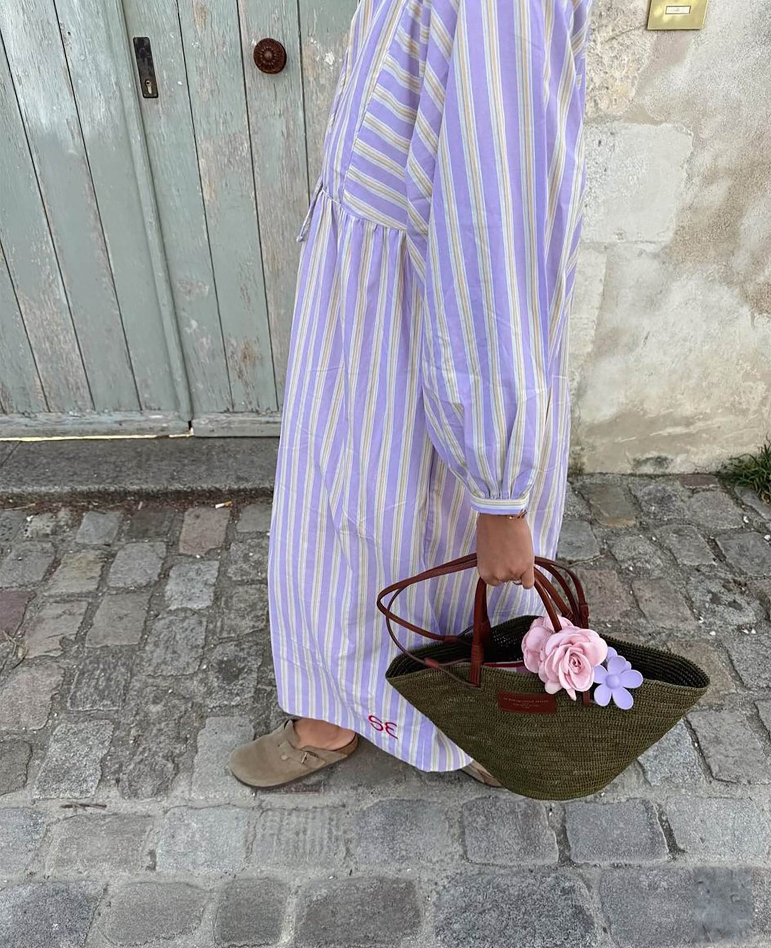 Vera Dress - Lavender Stripes