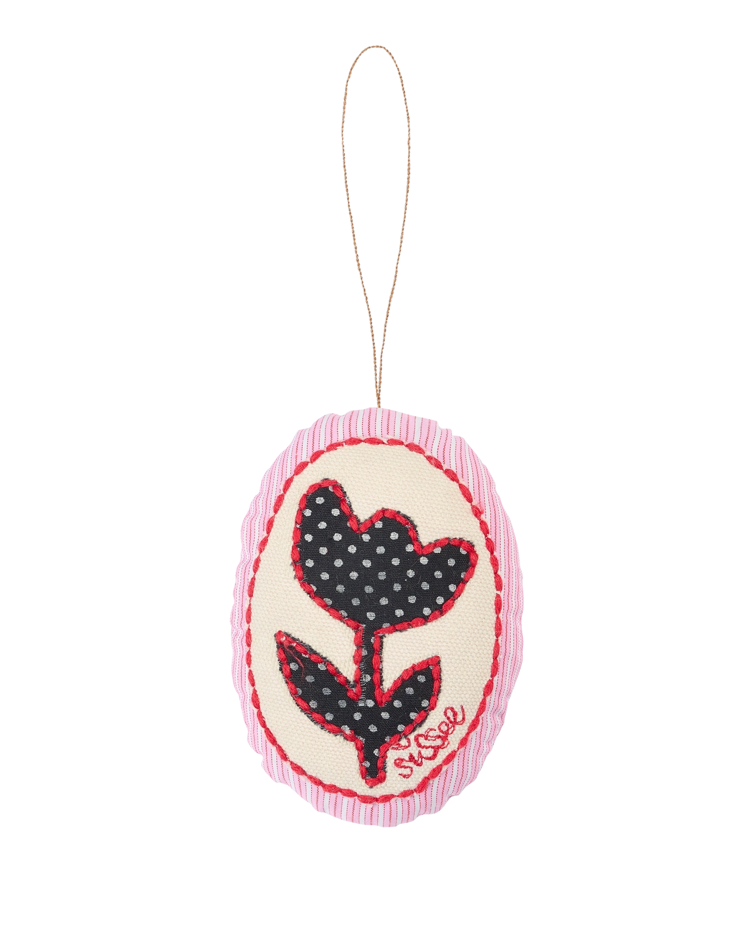Vera Easter Egg Ornament - Black Flower