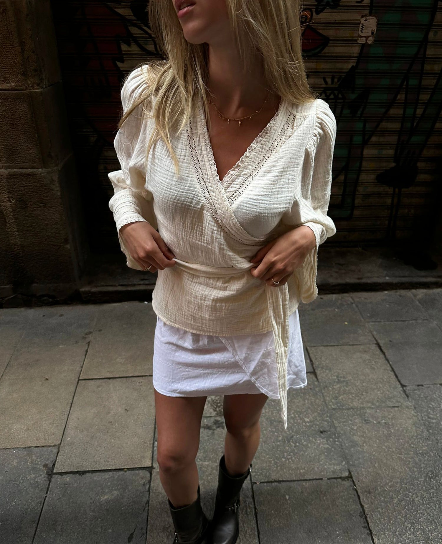 Winfrey Wrap Top - Ecru